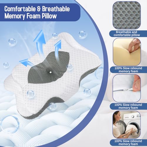 Gray Contour Memory Foam Cervical Pillow R387