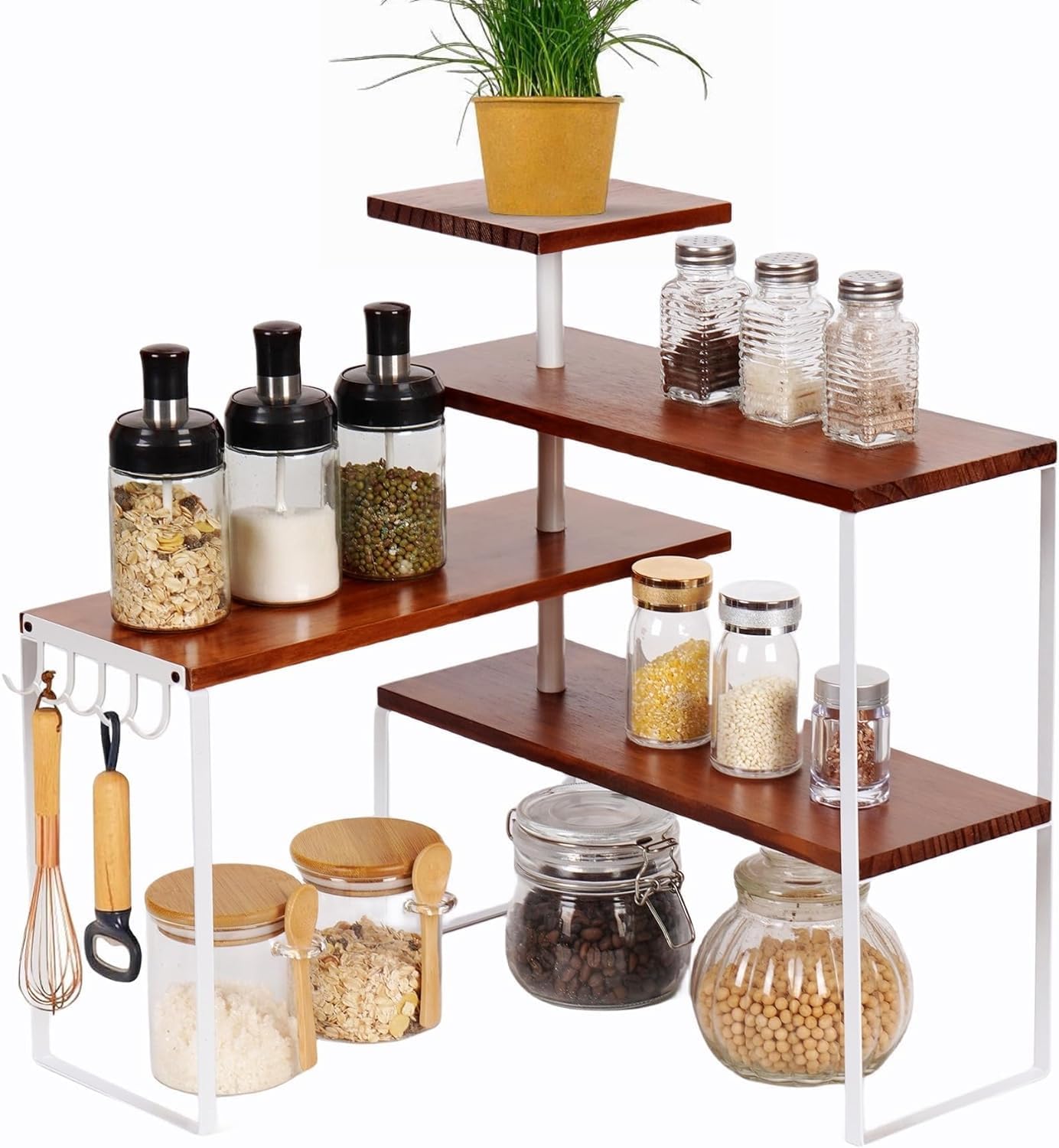 4-Tier Countertop Shelf with Hooks M6558