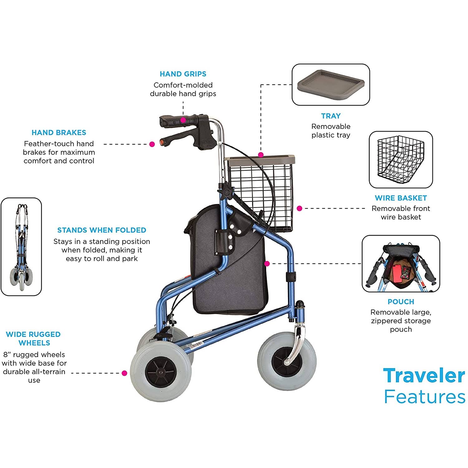 3 Wheel Rollator Walker D10477