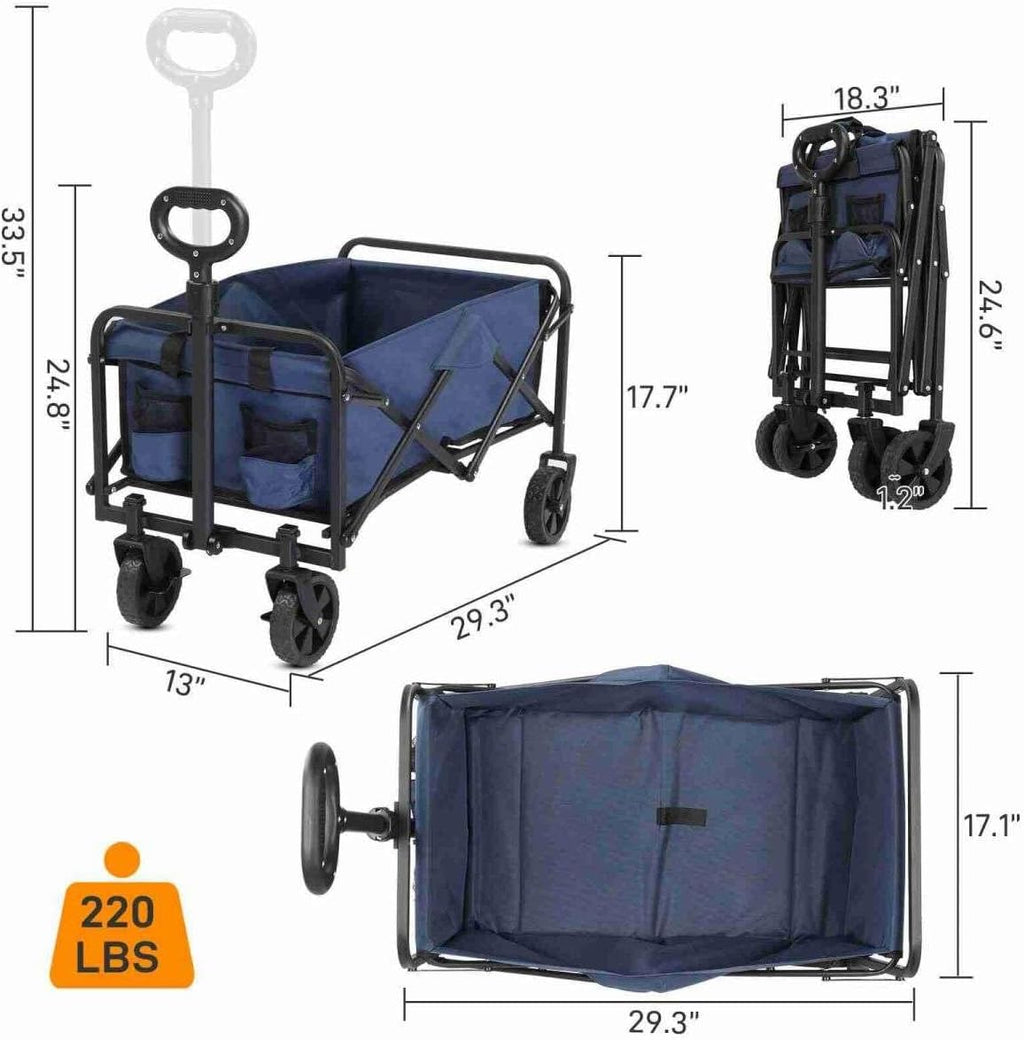 Blue Heavy Duty Folding Wagon with All Terrain Wheels F548