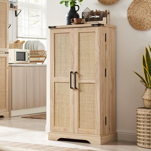 Off White Tall Kitchen Pantry with Barn Doors E43825
