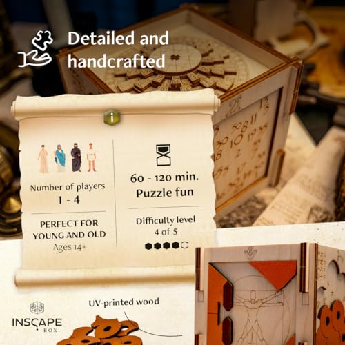 Wooden Puzzle Box with Hidden Compartments J318