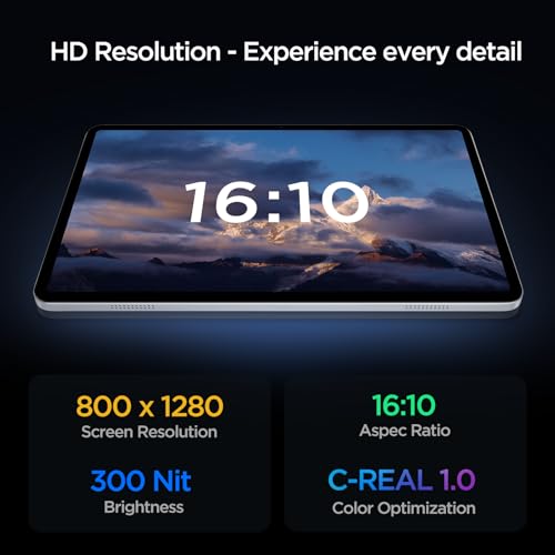 Black 10.1 inch Android Tablet, Octa-core, RAM 12GB, ROM 64GB, WiFi 6, Dual Speakers W2478