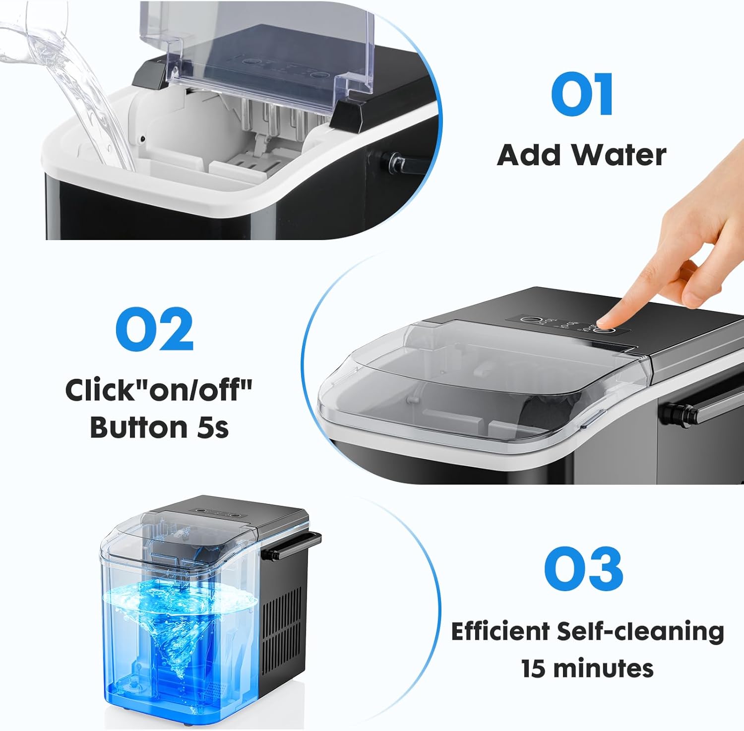 Black Countertop Ice Maker N877