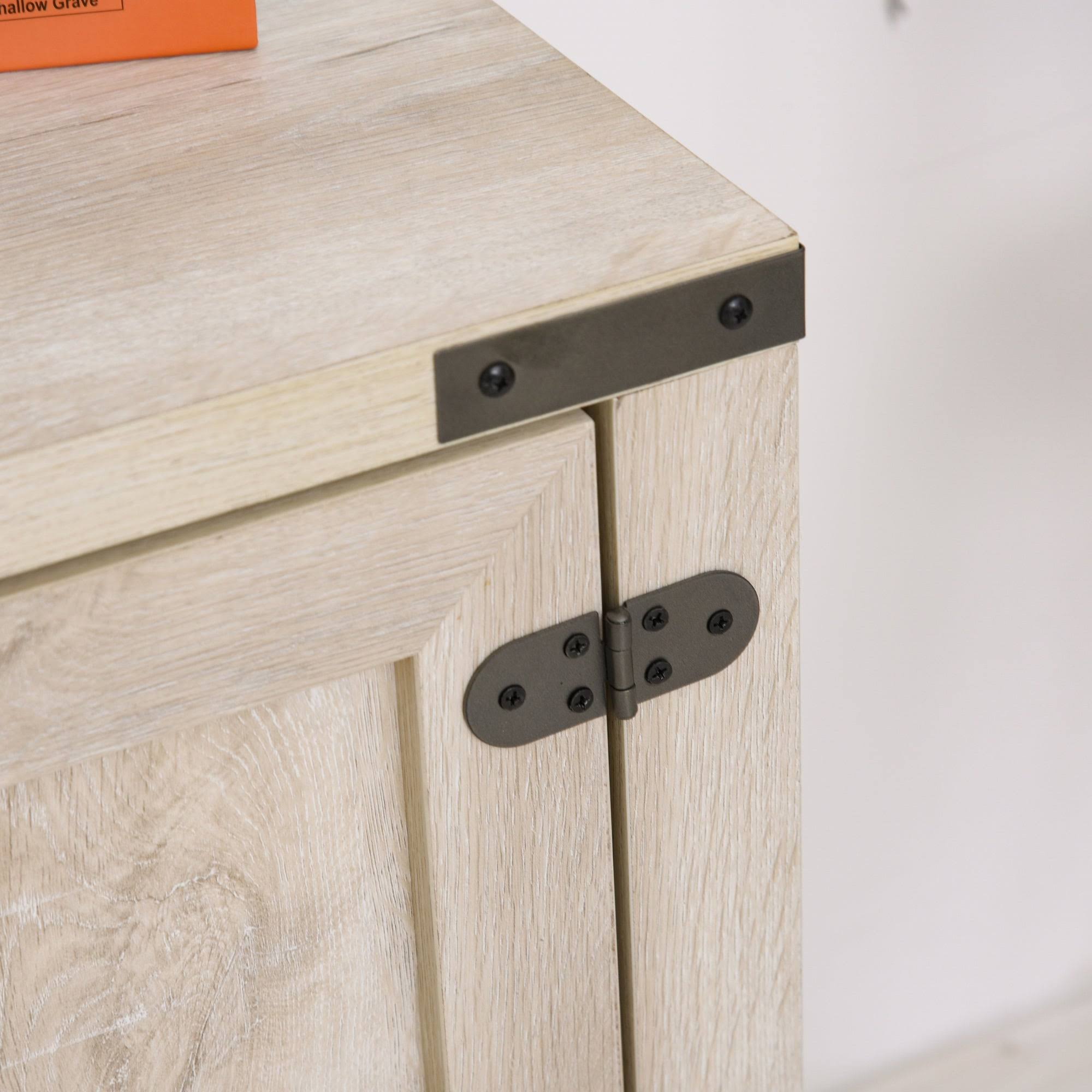 White 2-Door Storage Cabinet with Bottom Shelf Z866