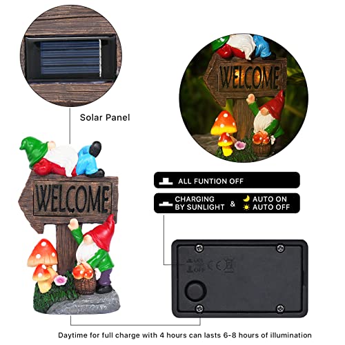 11.8'' Solar LED Garden Gnome Statue X705