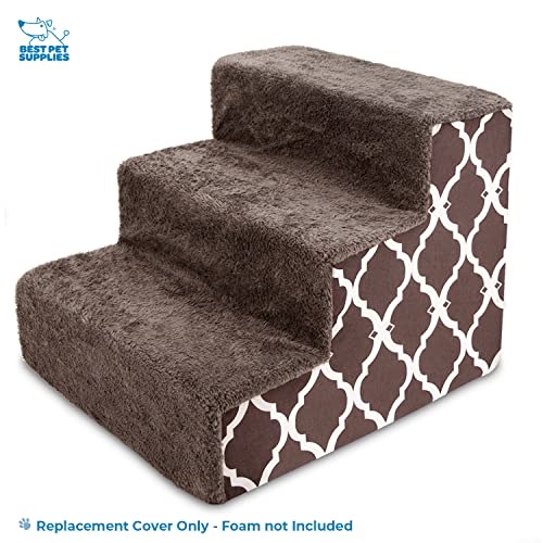 Brown Lattice 3-Step Foam Pet Steps Cover Y590