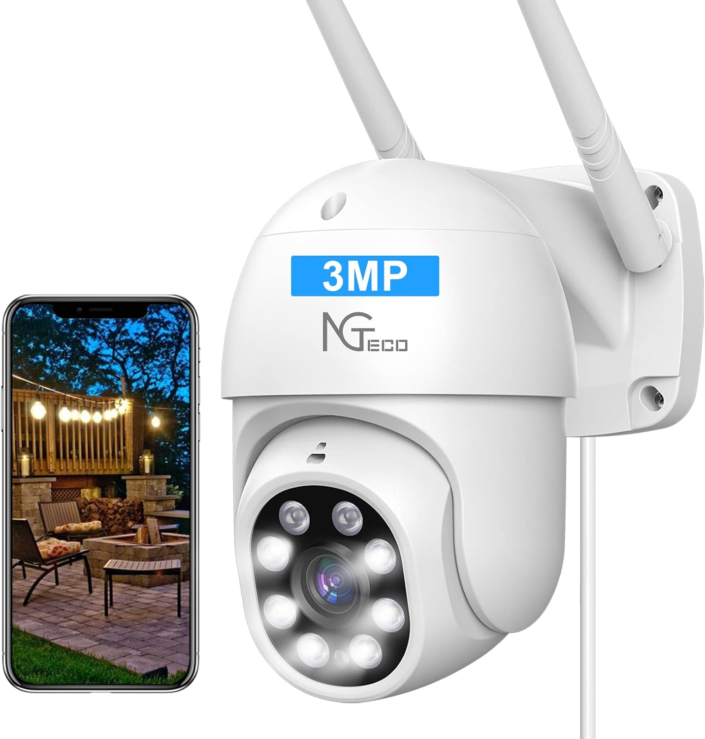 2K WiFi Security Camera with Spotlight Night Vision O9430