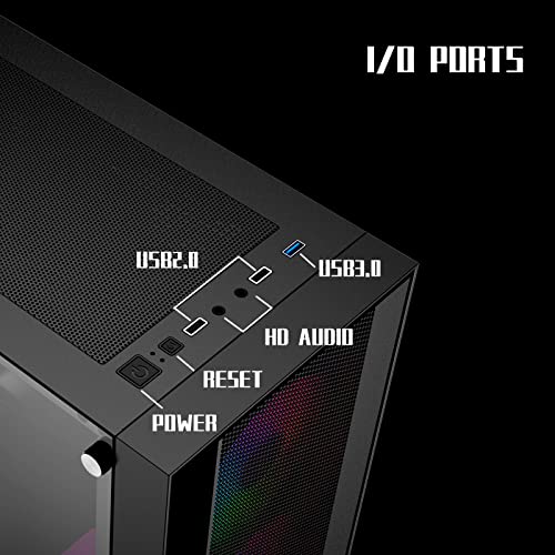 Black ATX Mid Tower Gaming Case with 4 Fans F135