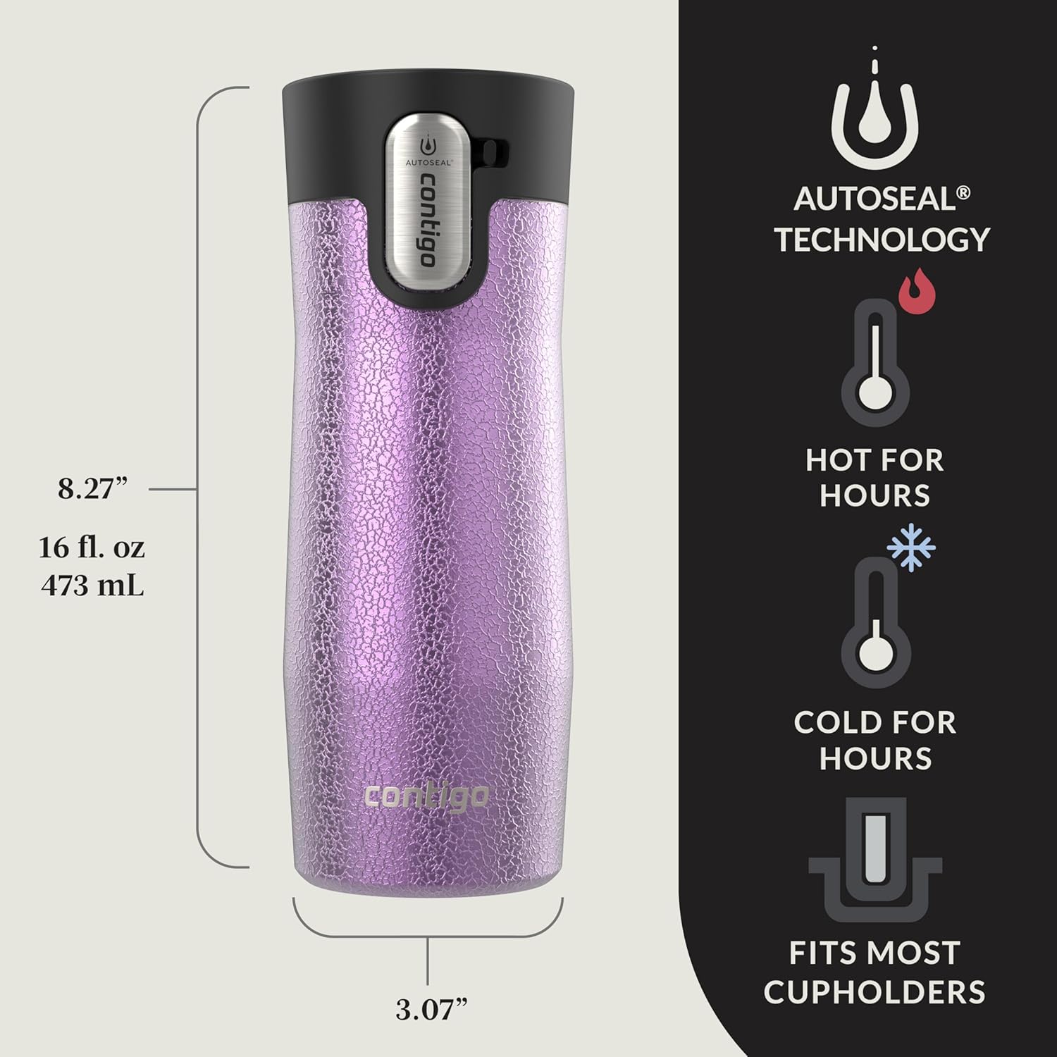 16 oz 2-Pack Vacuum-Insulated Stainless Steel Travel Mug Q58817