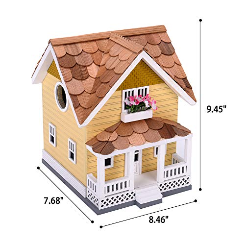 Decorative Wooden Birdhouse with Blue Roof T290528