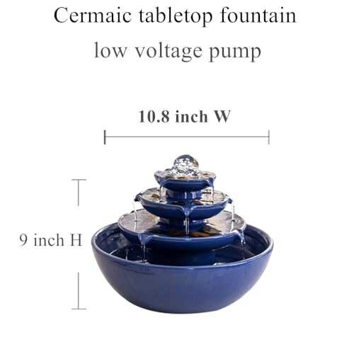 Blue Ceramic Tabletop Fountain I727228