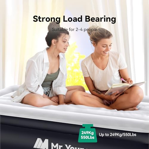 Twin Size 18" Inflatable Air Mattress with Built-in Pump and Carrying Bag D594