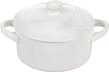 White 8 Ounce Stoneware Mini Round Cocotte B160609