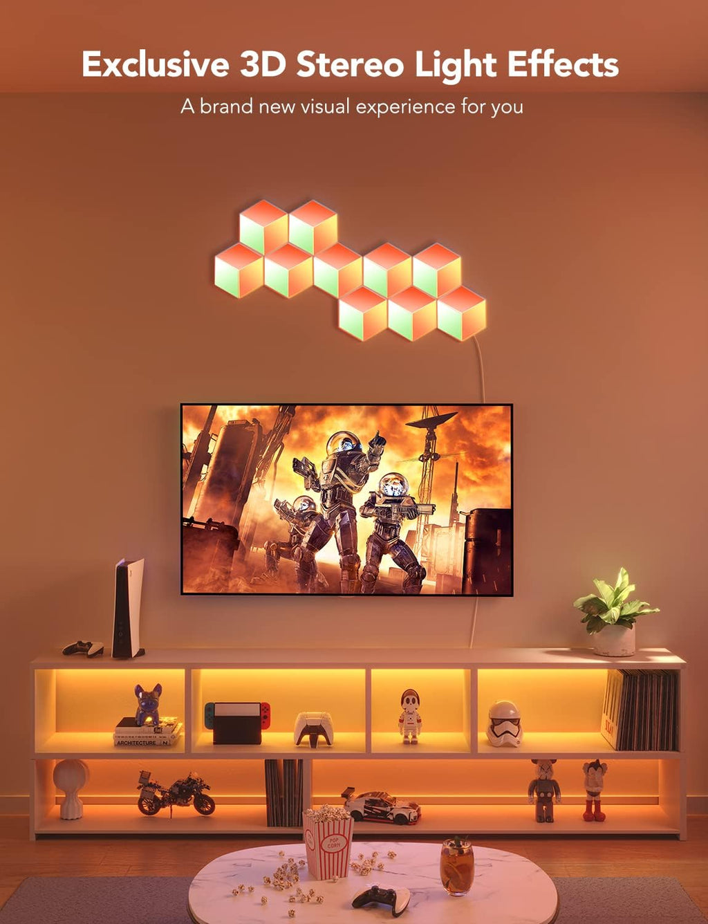RGBIC 3D Hexagon Wall Lights, 10 Pack A778349