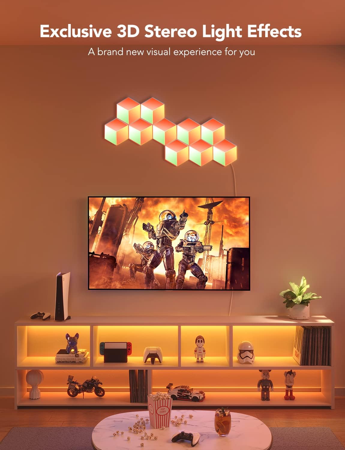 RGBIC 3D Hexagon Wall Lights, 10 Pack A778349