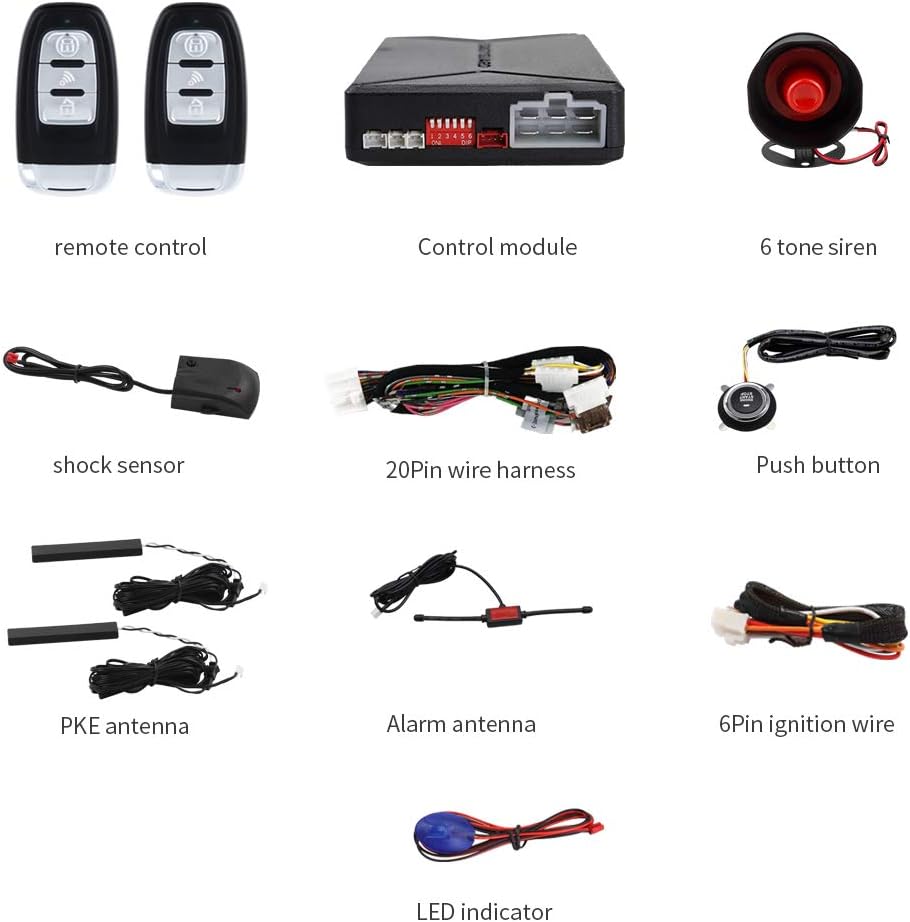PKE Car Alarm Remote Starter Keyless Entry Push Start Button B28422