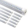 10-Pack 8ft 90W T8 Integrated LED Tube Light 6500K 12000LM V-Shape Linkable Clear Cover J7852