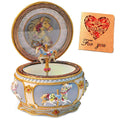 Classical Carousel Horse Music Box with LED Lights Resin Carved Mechanical Musical Box H4502