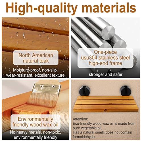 20" Wall Mounted Folding Teak Shower Seat Bench K7094