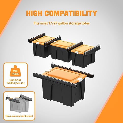 Overhead Garage Storage Rack (4 Pack, 3 Bins) H1819