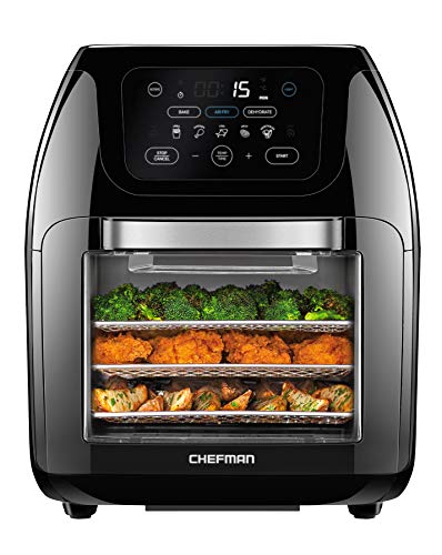Black 10L Digital Air Fryer with Rotisserie U933