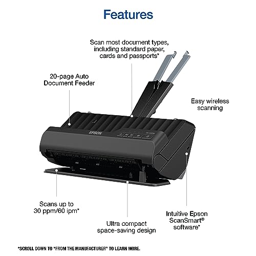 Wireless Compact Desktop Document Scanner with Auto Document Feeder D42194