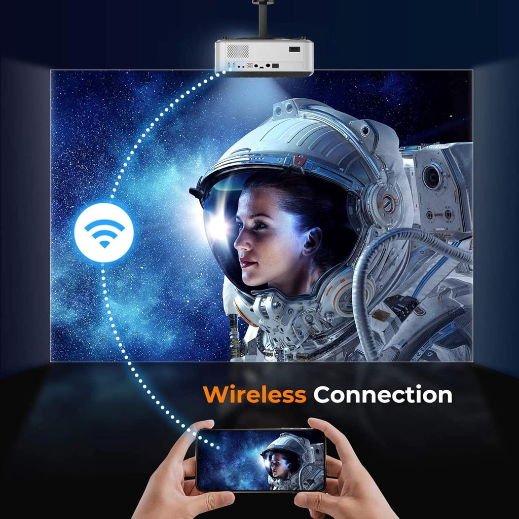 13000L Native 1080P Portable Smart Home Projector with WiFi and Bluetooth G1558