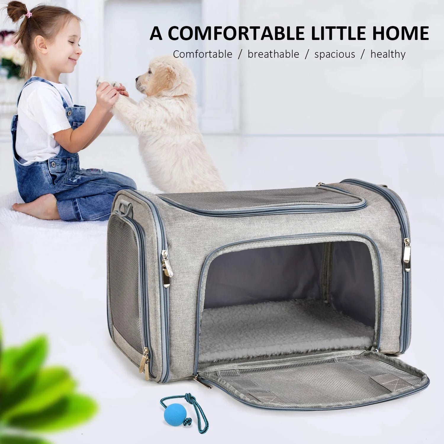 Grey Soft Sided Pet Carrier S7732
