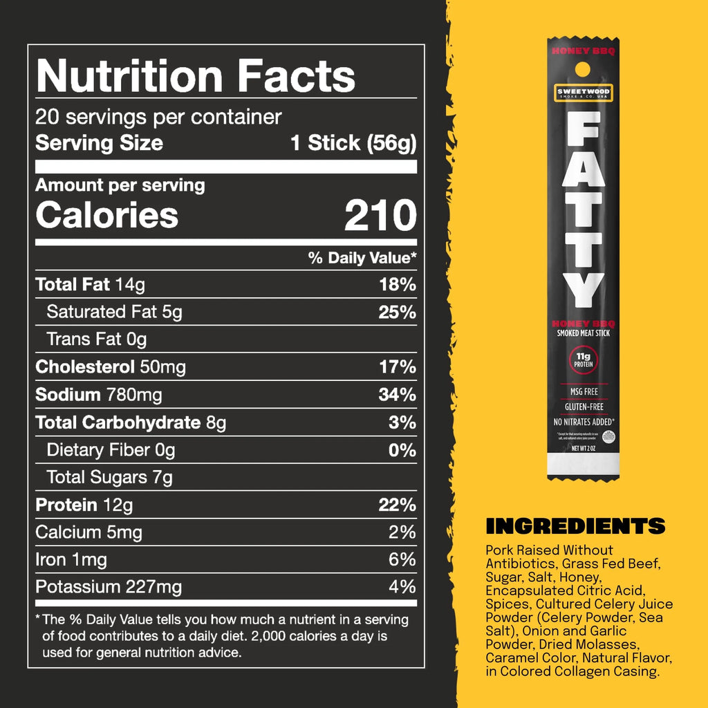 Honey BBQ Grass-Fed Beef Jerky Sticks, 2 Ounce (Pack of 20) D99986