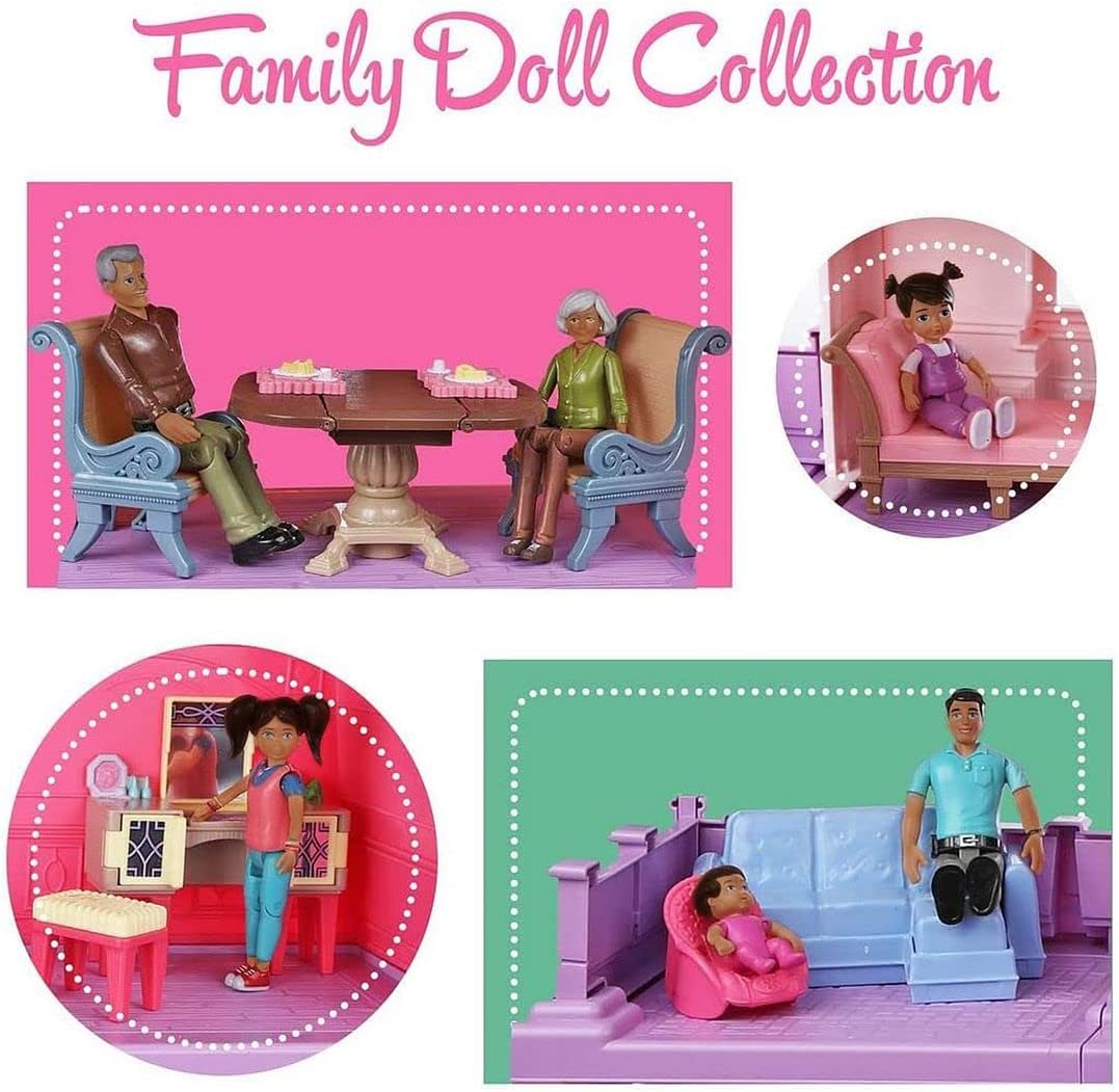 Hispanic Dollhouse People Set of 9 Action Figure Set B9506