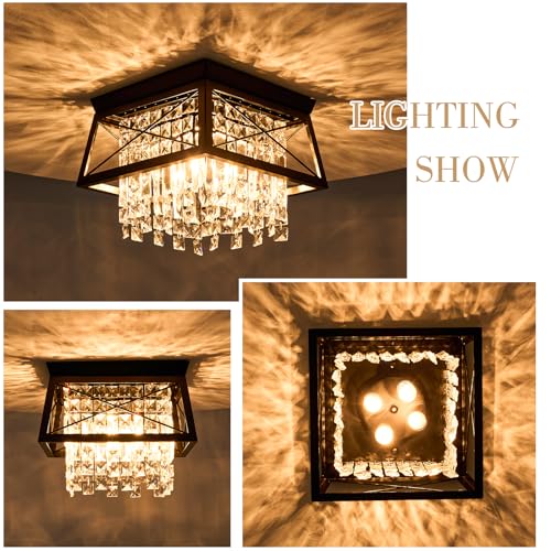 11.8 inch 4-Light Black Metal Ceiling Light F26452