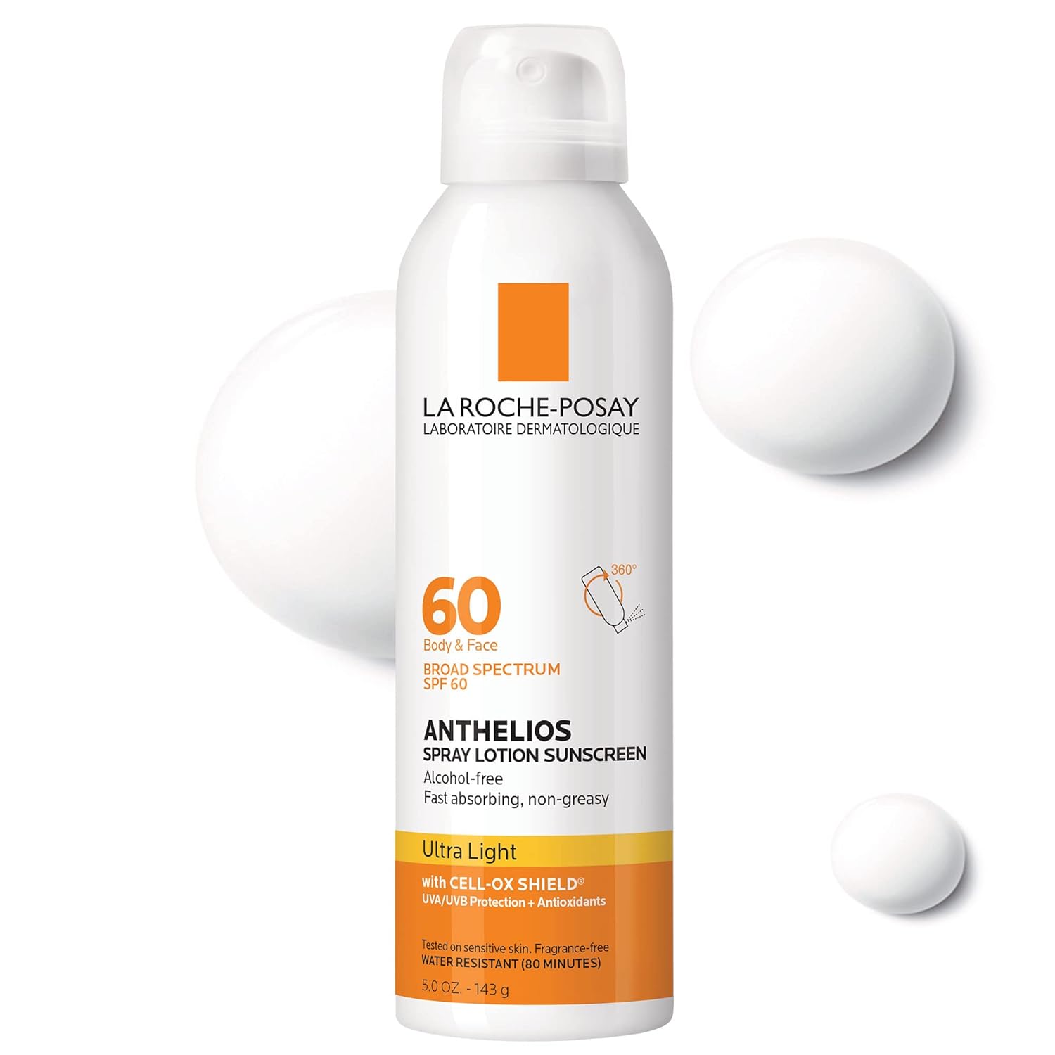 SPF 60 Sunscreen Spray Lotion, 5 Fl. Oz. L497