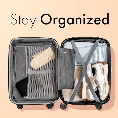 21 Inch Hardside Carry On Luggage with 4 Spinner Wheels V859342