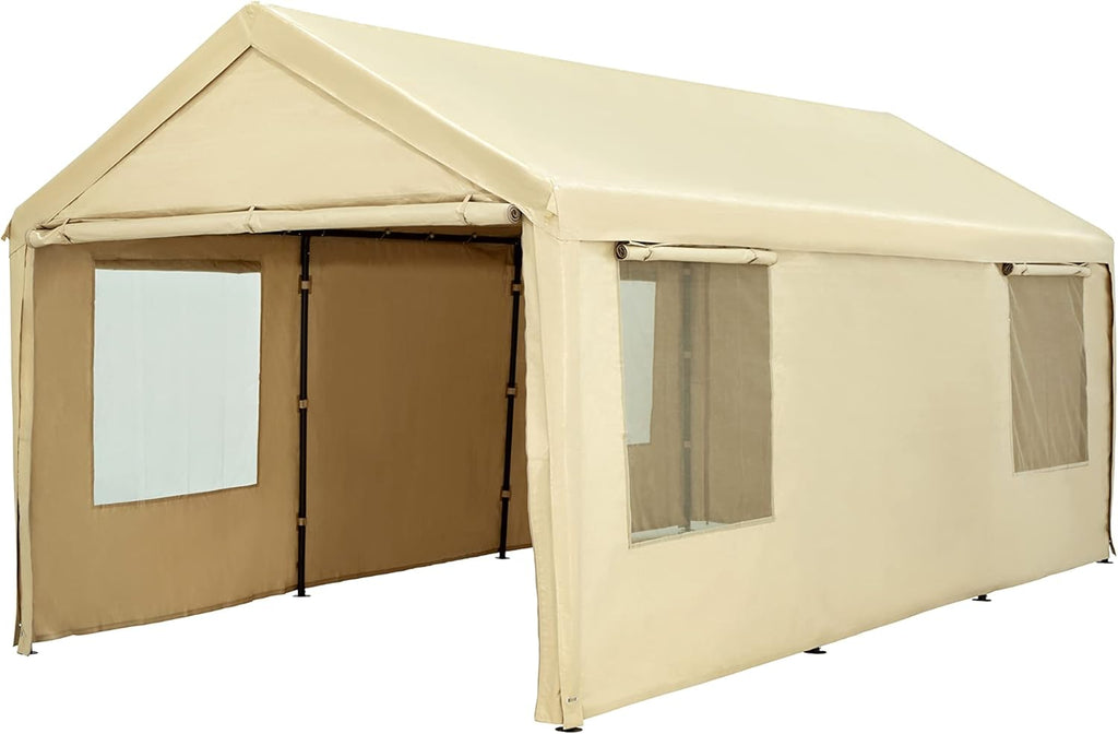 10 x 20 ft Heavy Duty Carport with Ventilated Windows H44246