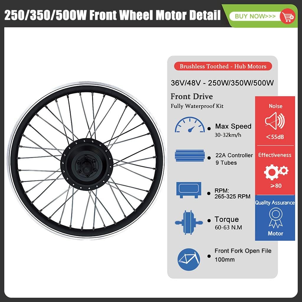 48V 500W 26 Front Wheel Electric Bicycle Motor Kit A3540