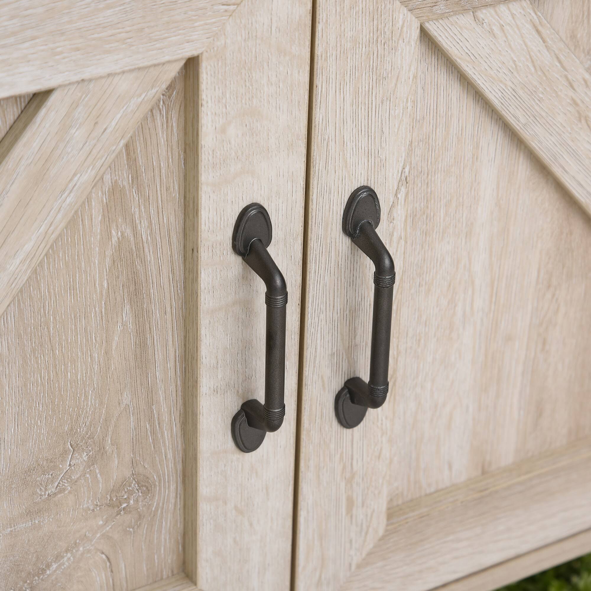 White 2-Door Storage Cabinet with Bottom Shelf Z866