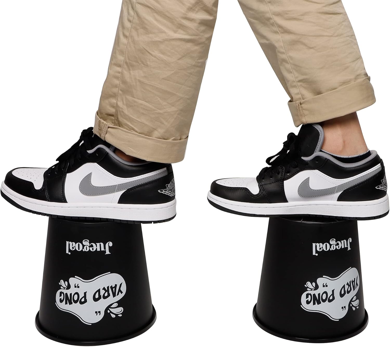 12 Buckets and 4 Balls Black Outdoor Toss Game Set U41913