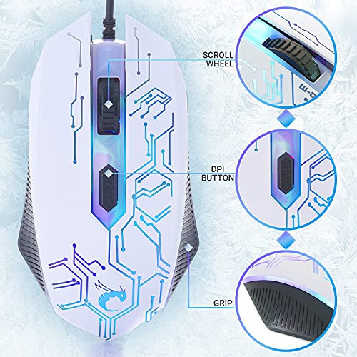 Wired LED RGB Backlight Gaming Keyboard Mouse Mouse pad Headset Bundle T1606