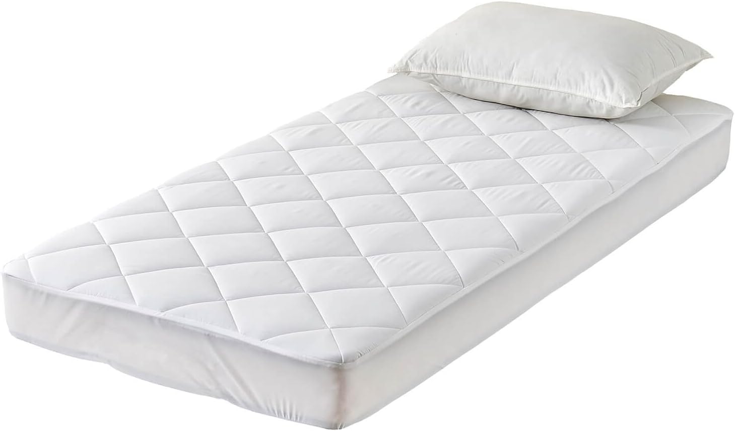 Twin XL Quilted Fitted Mattress Pad with Deep Pocket E5165