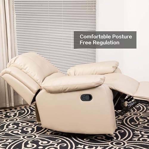 Beige Leather Swivel Recliner Chair M33279