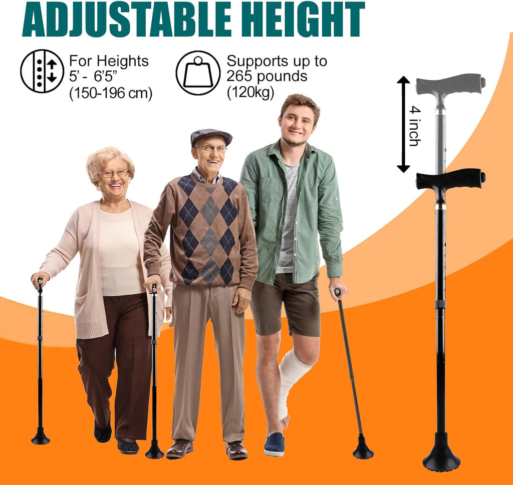 Foldable Lightweight Walking Cane with Light R362294