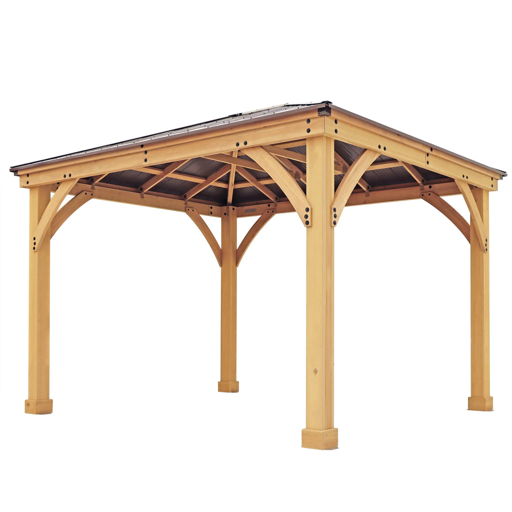 10 ft. × 12 ft. Cedar Gazebo with Aluminum Roof M64401