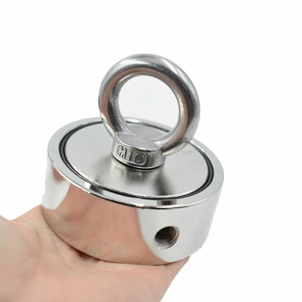 1300 Lbs Pull Force Neodymium Fishing Magnet Kit with Rope and Carabiner U6365