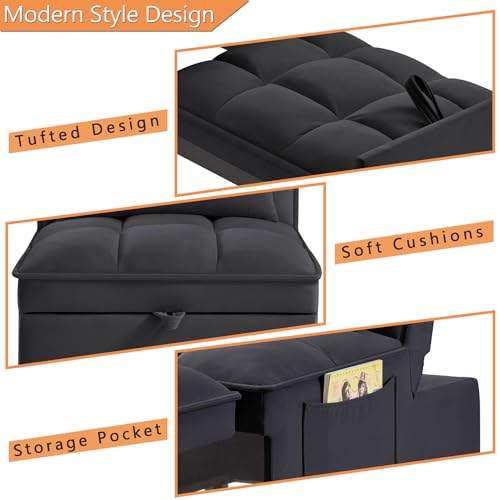 4 in 1 Sleeper Chair with Pullout Sofa Bed, Taupe T635