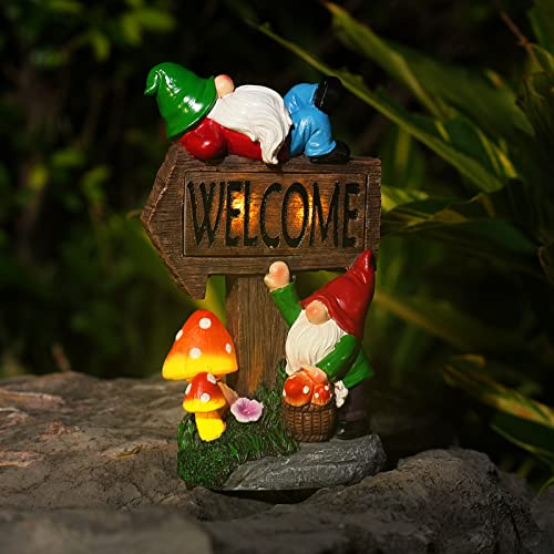 11.8'' Solar LED Garden Gnome Statue X705