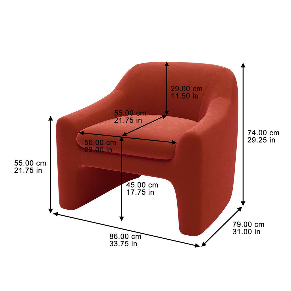 Rustic Red Velvet Accent Chair U2018