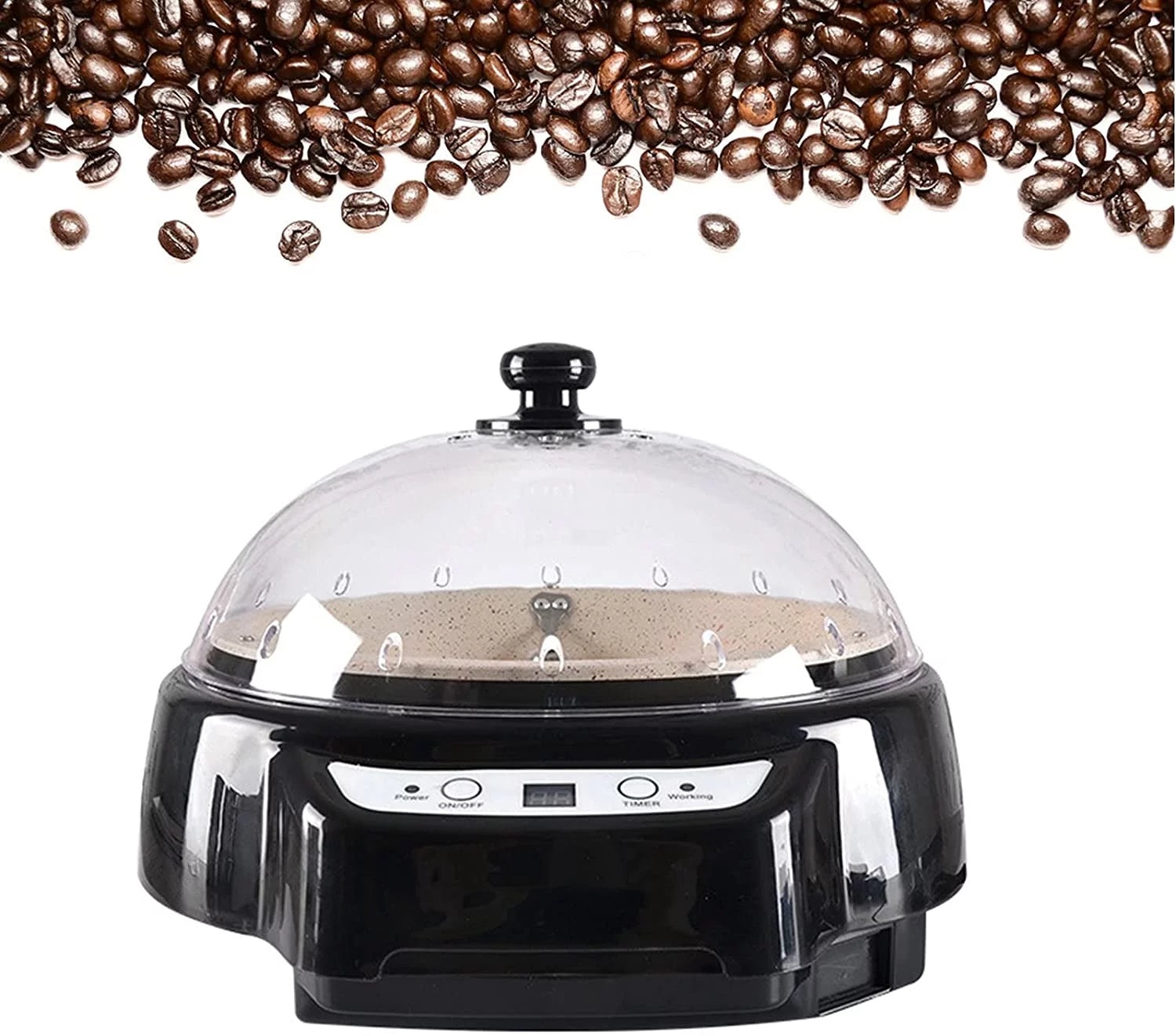 Black Electric Coffee Roaster Machine V2590