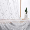 White Taupe 53 x 84 Inch Semi Sheer Voile Curtains V828