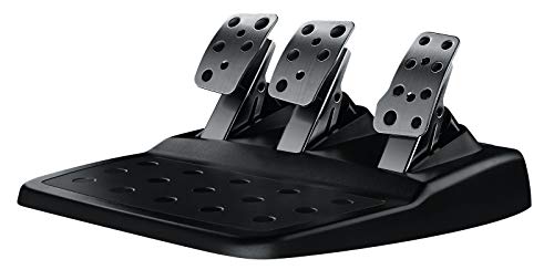 Black Leather Steering Wheel with Floor Pedals V5109